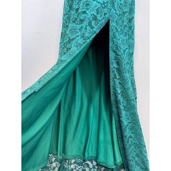 Vshow Womens Sleeveless Lace Halter Mermaid Maxi Dress Medium Green Holiday Part - Picture 7 of 16